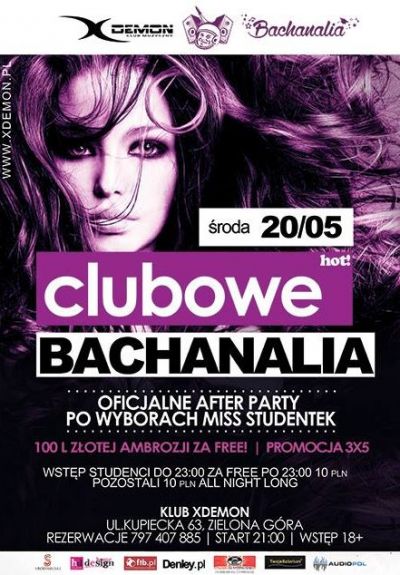 Klubowe Bachanalia - plakat