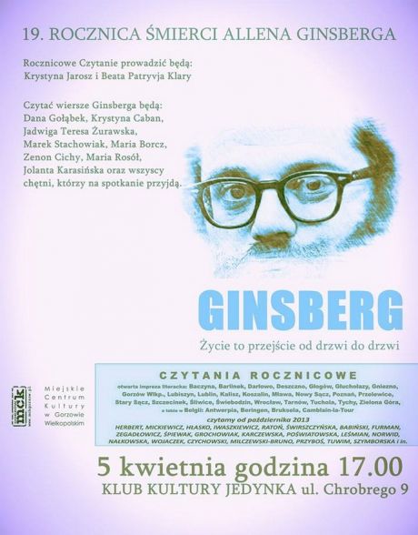 Czytanie Rocznicowe - 19. rocznica śmierci Allena Ginsberga